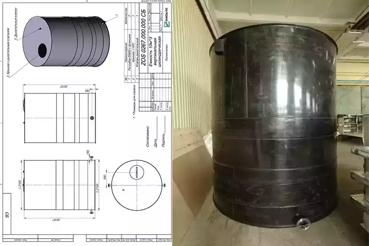 Ёмкость для хранения питьевой воды вертикальная